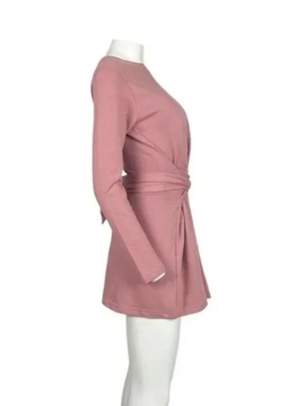 Missguided Mauve Long Sleeve Belted Mini Dress Size 4 - Picture 3 of 6